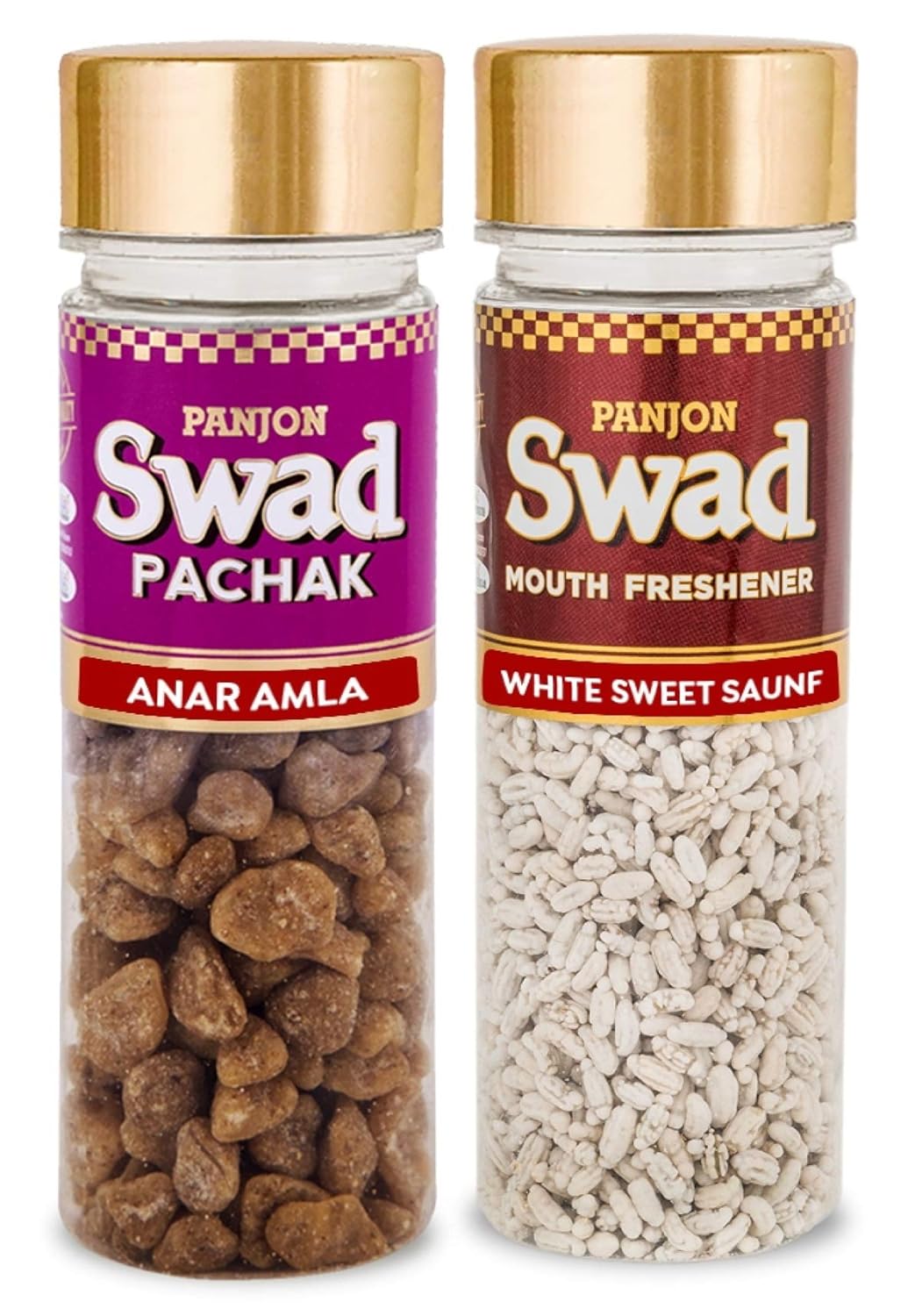Panjon Swad Anar Amla & White Sweet Saunf Mouth Fresheners 240gm, (120gm *2 Bottles)
