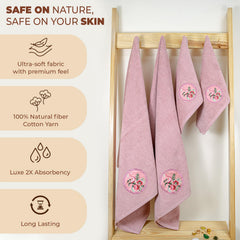 Akiko Home Prima Dream 100% Cotton 2 Bath & 2 Hand Towel 1400 Gsm | Soft, Absorbent & Durable, Cotton Bath & Hand Towel | Pack Of 4 (Light Purple)
