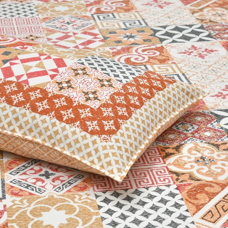 Cotton King Size Bedsheet With 2 Matching Pillow Covers - 90 X 108 Inches, Multicolor | Designer Printed Bedsheet Set - Naturally Soft, Breathable, & Skin-Friendly