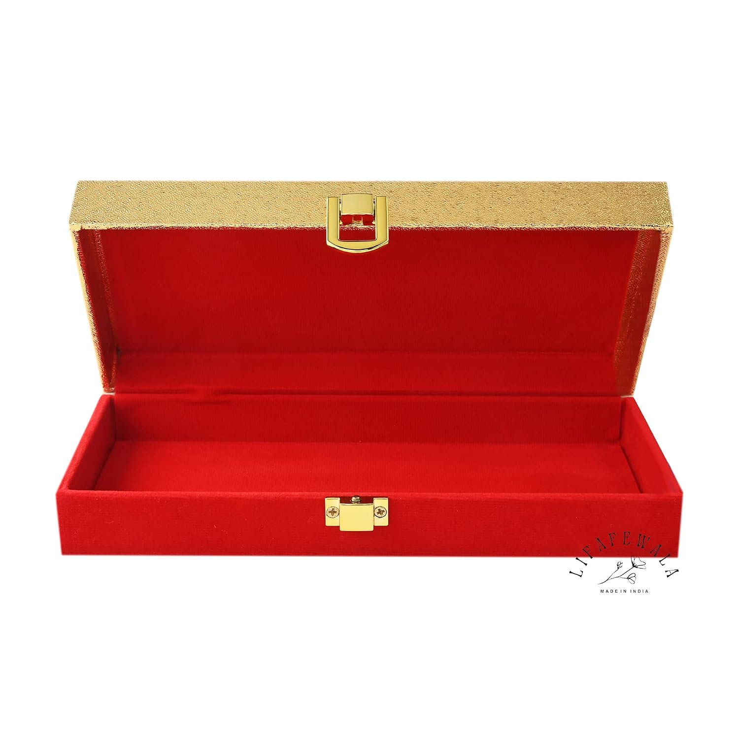 Designer Rectangular Shaped Best Wishes Cash Box, Shagun Box, Gift Box, Gaddi Box, Jewellery Box, Shagun Envelope In Floral Design, Colour - Golden