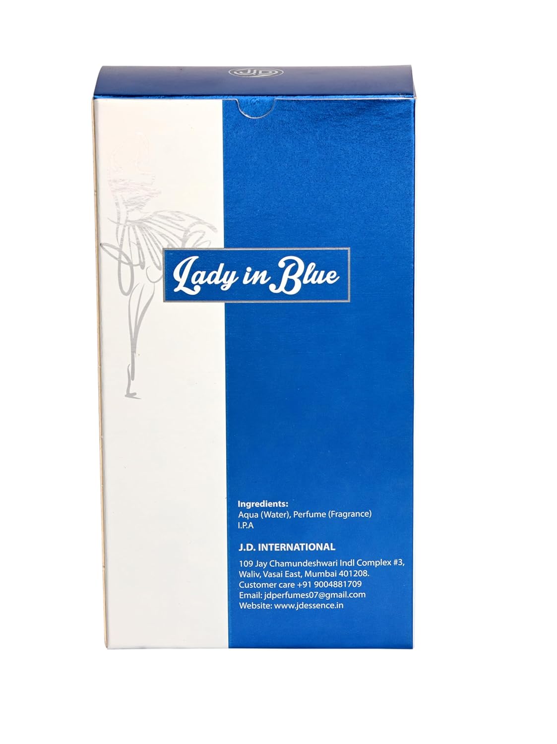 JD International Lady In Blue Apparel Perfume For Women With Long Lasting Fragrance - 100ml, 3.4 Fl.oz. | Perfume For Women