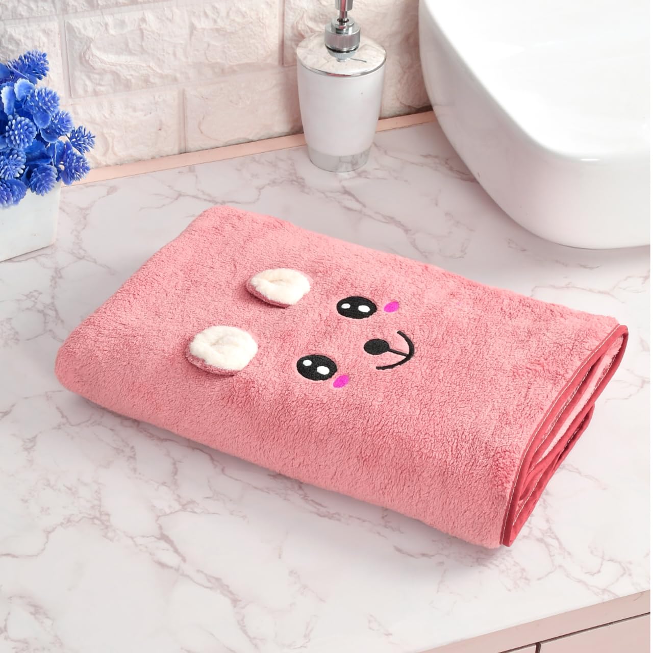 Hovent Microfiber Baby Bath Towel 400 Gsm | Large Size Super Absorbent Quality Baby Bath Towel (Peach)