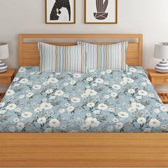 Super King Size Bedsheet For Double Bed With 2 Pillow Cover - 108 X 108 Inches, Beige | Handcrafted Using Traditional Techniques | Perfect For Gifting Anniversaries, Birthdays
