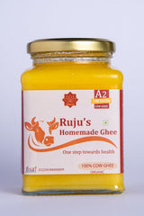 Organic A2 Homemade Ghee By Ruju'S | Rich In Protein Fiber Healthy Desi Ghee Good For Breakfast | (1 Litr) 33.8 Ounce | Jar Pack