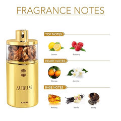 Ajmal Aurum Eau De Parfum Fruity Perfume For Women 75ml 2.5 Fl.oz. | Perfect For Dailywear & Officewear