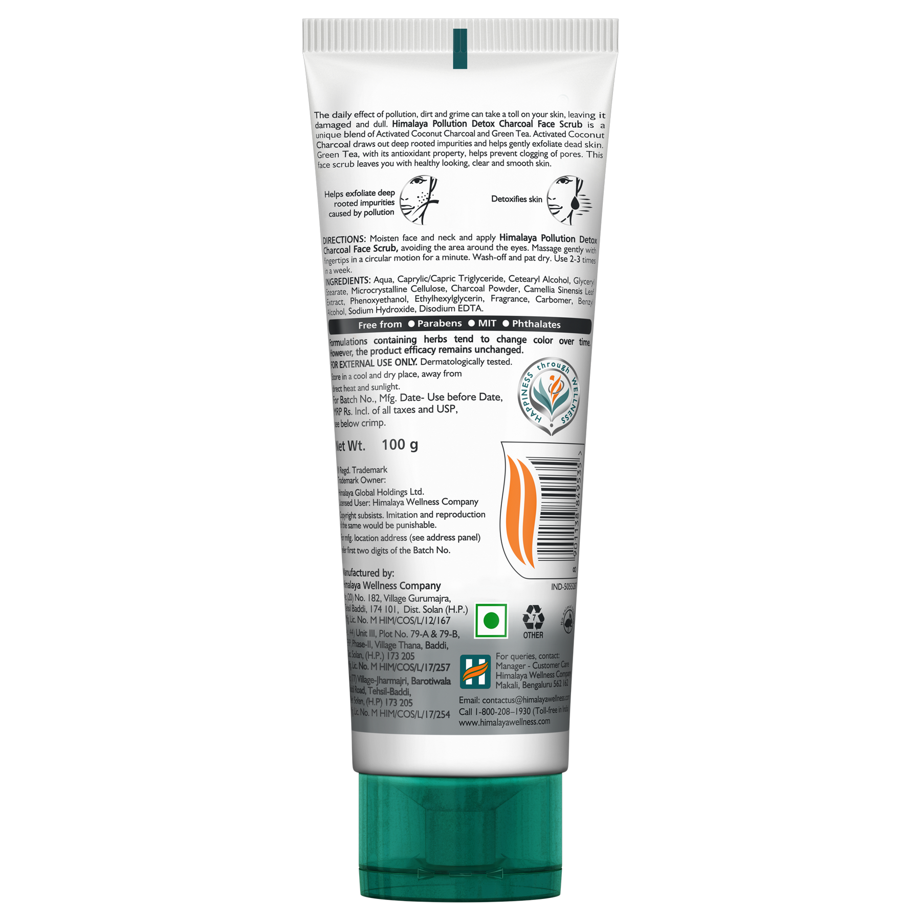 Himalaya Pollution Detox Charcoal Face Scrub, Exfoliates Impurities & Detoxifies Skin | 100gm