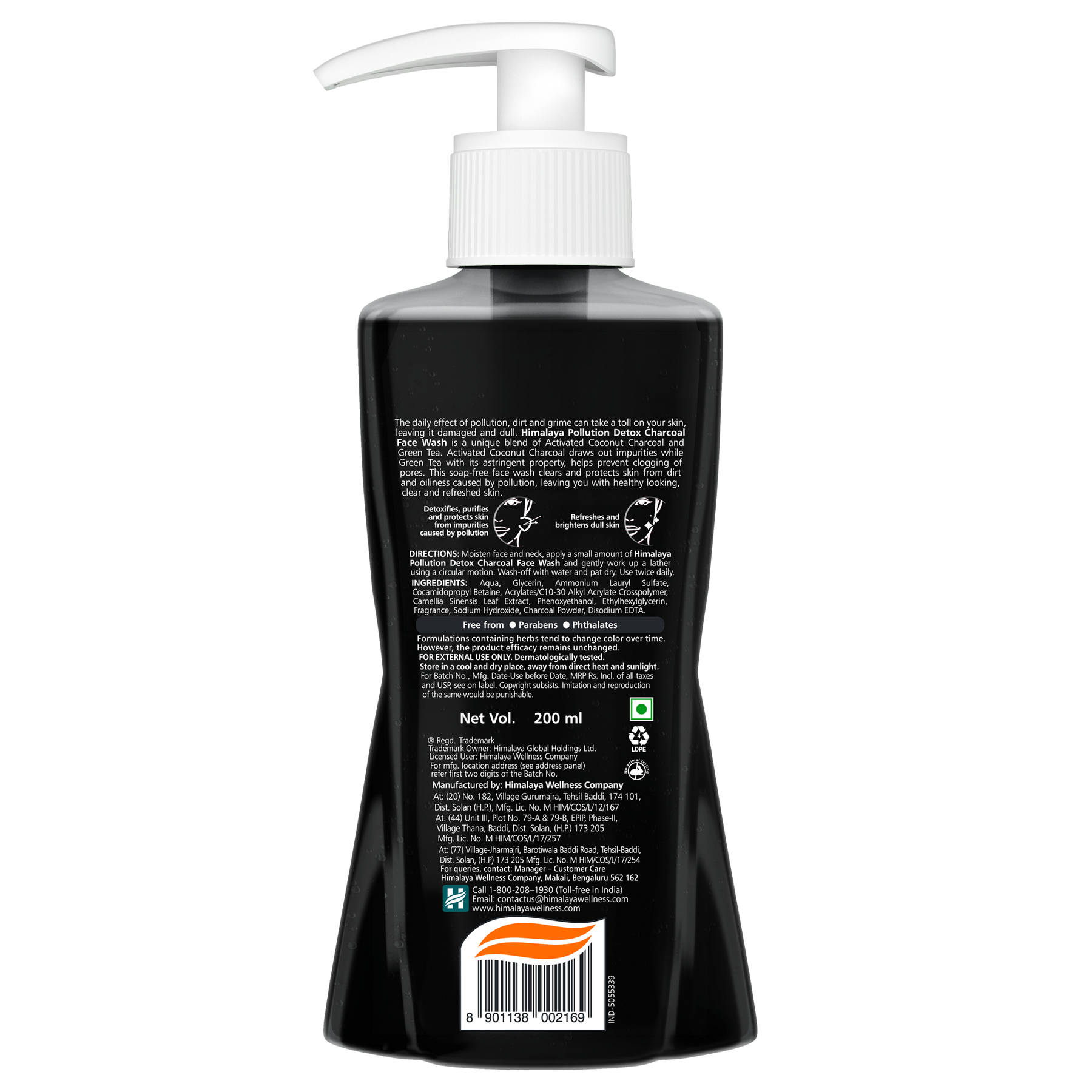 Himalaya Pollution Detox Charcoal Face Wash, Detoxifies & Purifies Skin | 200ml