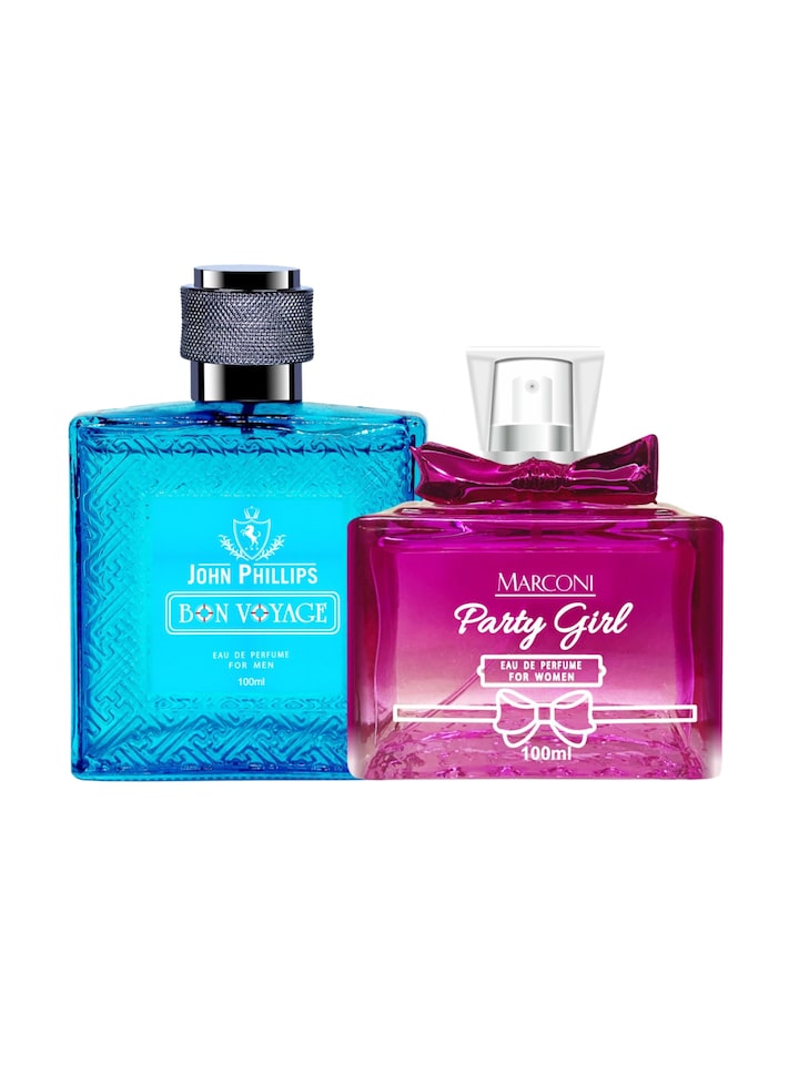 John Phillips Bon Voyage & Marconi Pretty Girl Eau De Perfume 100ml 3.4 Fl.oz. Each Pack Of 2 | For Men & Women