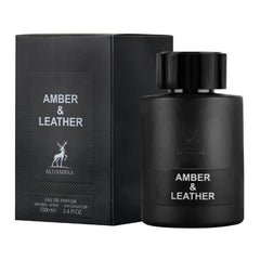 AMBER & LEATHER BY MAISON ALHAMBRA EAU DE PARFUM 100ML 3.4FL.OZ. UNISEX FRAGRANCE