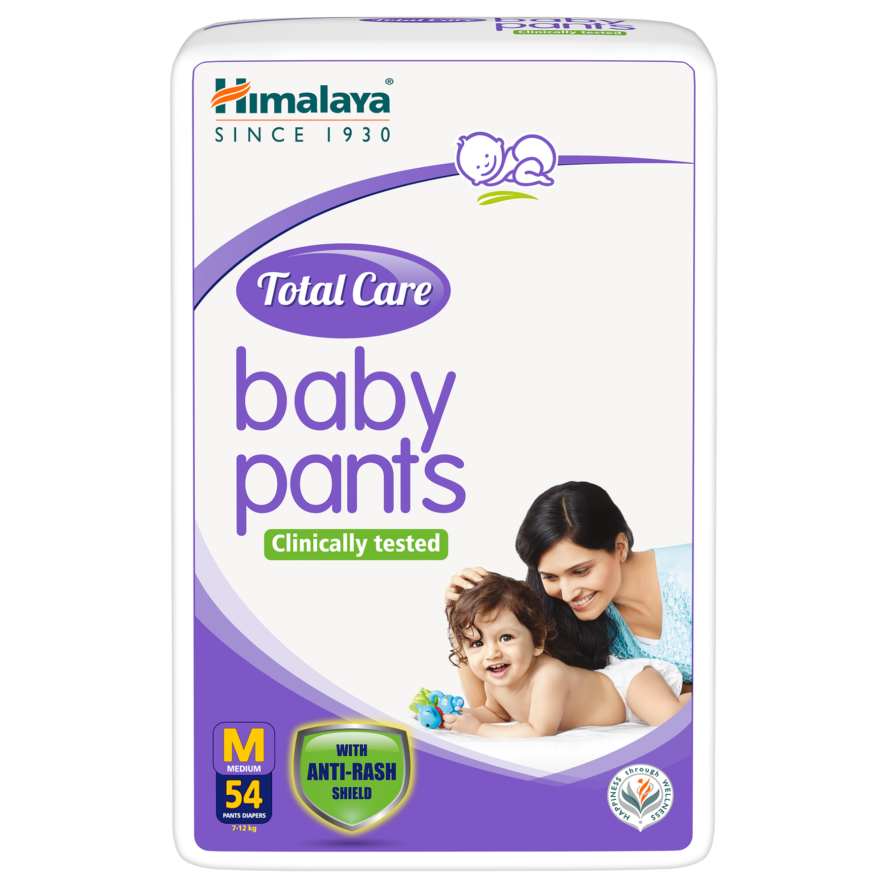 Himalaya Total Care Baby Pants | Medium, Pack Of 54 Pants