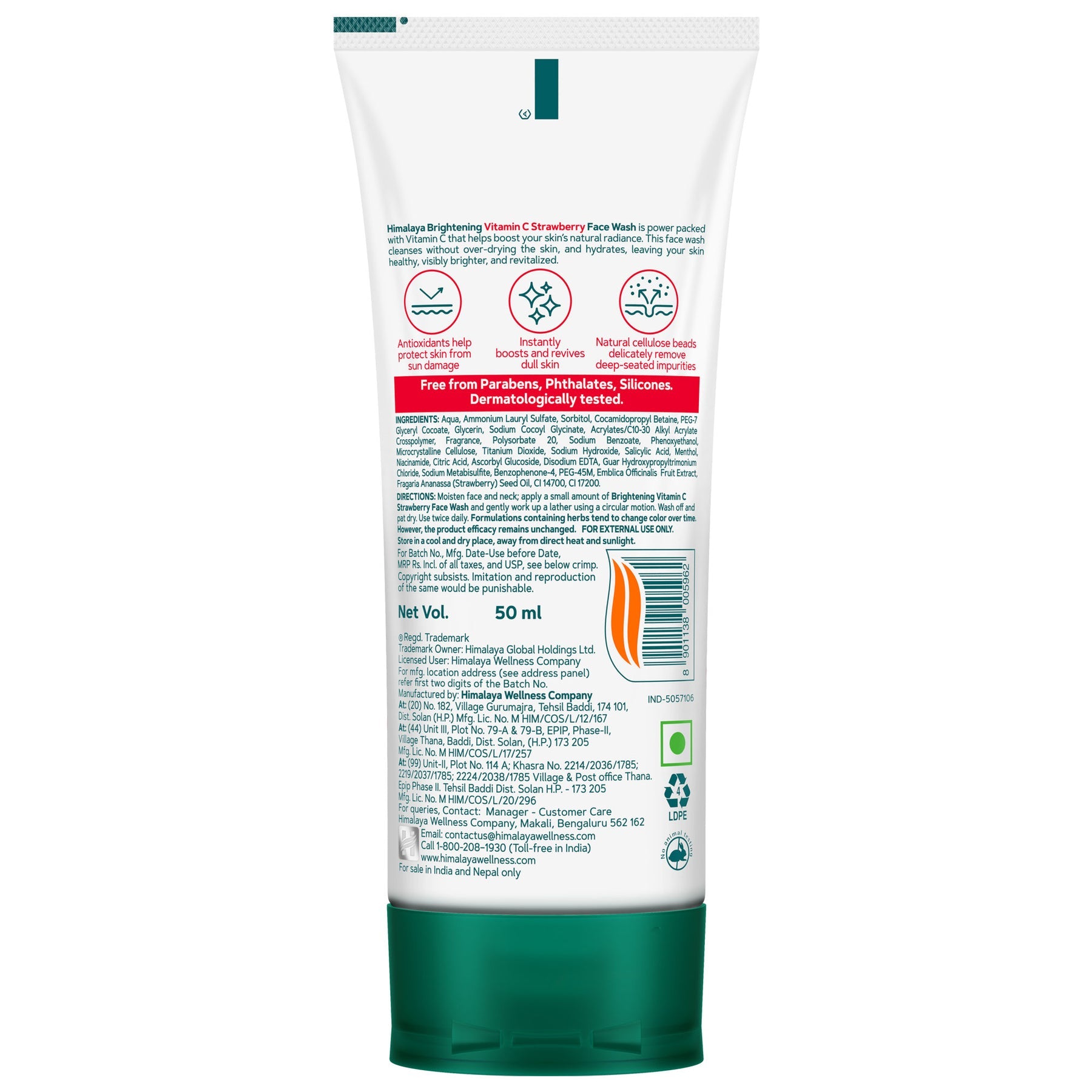 Himalaya Brightening Vitamin C Strawberry Face Wash, Helps Boost The Skin’s Natural Radiance | 50ml