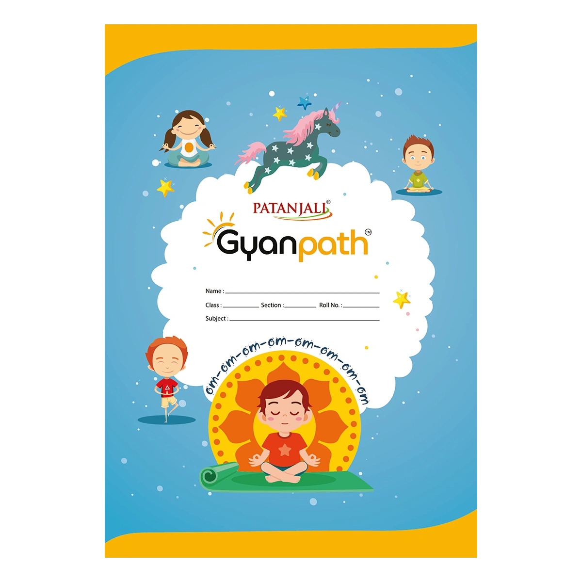 Patanjali Gyanpath Notebook (16.5x23.5cm) Multi Disign 120pages Square, Pack Of 1