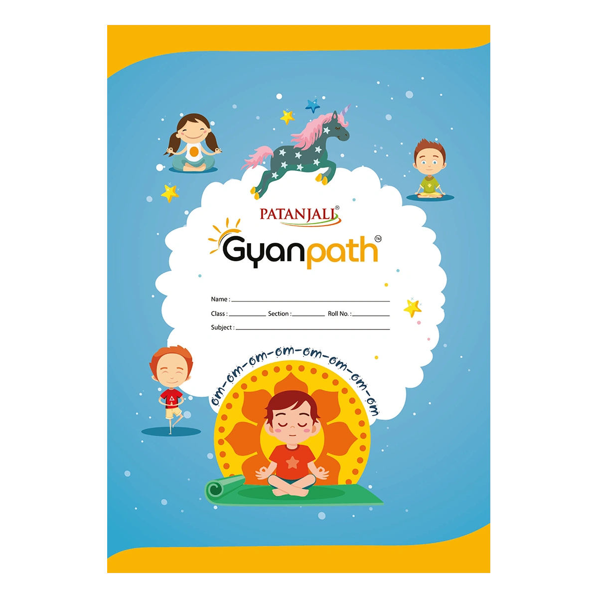 Patanjali Gyanpath Notebook (16.5x23.5cm) Multi Design, 120pages Double Line, Pack Of 1