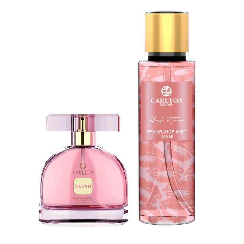 CARLTON LONDON WOMEN BLUSH PERFUME 100ML 3.4 FL.OZ. AND BLUSH & TEASE BODY MIST 250ML 8.4 FL.OZ.