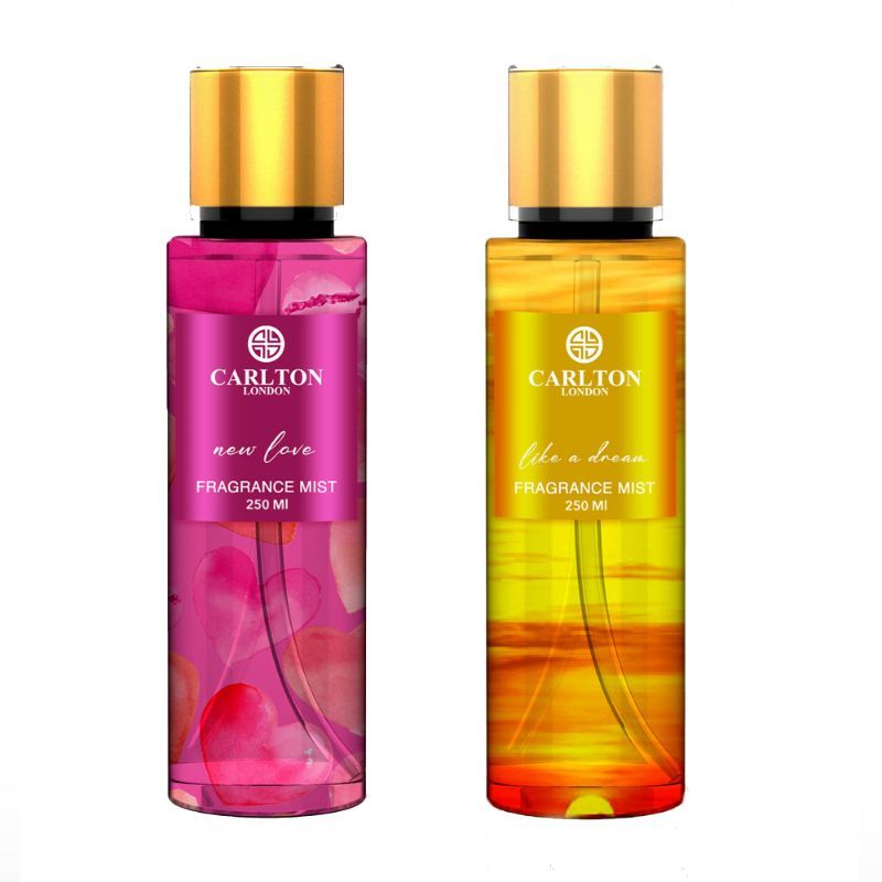 CARLTON LONDON PERFUME WOMEN NEW LOVE & LIKE A DREAM BODY MIST 250ML 8.4 FL.OZ. EACH COMBO OF 2