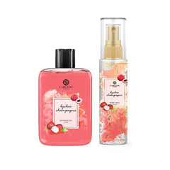 CARLTON LONDON PERFUME COMBO LYCHEE CHAMPAGNE SHOWER GEL 250ML 8.4 FL.OZ. & LYCHEE CHAMPAGNE BODY MIST 150ML 5.0 FL.OZ.