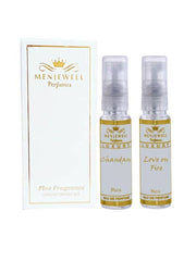 Menjewell Love On Fire + Chandan Perfume Gift Set For Men 10ml 0.3 Fl.oz. Each Pack Of 2 | Pocket Perfume Gift Set For Husband | Eau De Parfum