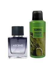 Ajmal Ascend Eau De Parfum 50ml 1.6 Fl.oz. & Emulse Deodorant 150ml 5 Fl.oz. Party Wear Gift For Men And Women | Pack Of 2