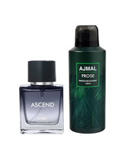 Ajmal Ascend Eau De Parfum 50ml 1.6 Fl.oz. & Prose Deodorant 150ml 5 Fl.oz. Casual Wear Gift For Men And Women | Combo Of 2