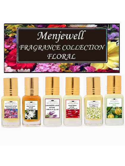 Menjewell Floral Fragrance Collection | Transparent Fine Fragrance Combo Pack | 6x 0.1 Fl.oz.