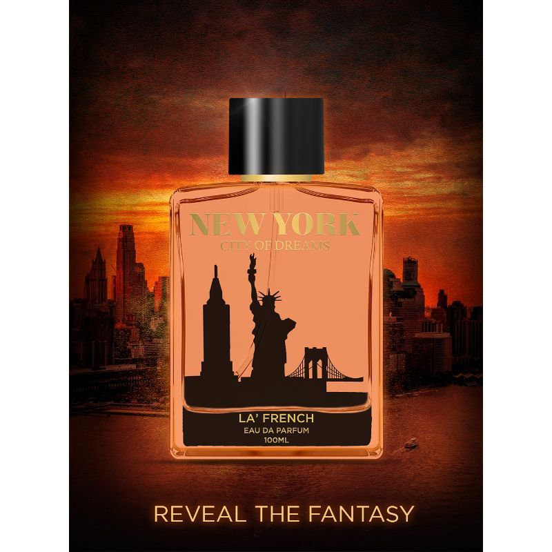 La French New York City Of Dream Eau De Parfum 100ml 3.4 Fl.oz. | Long Lasting & Unisex Fragrance