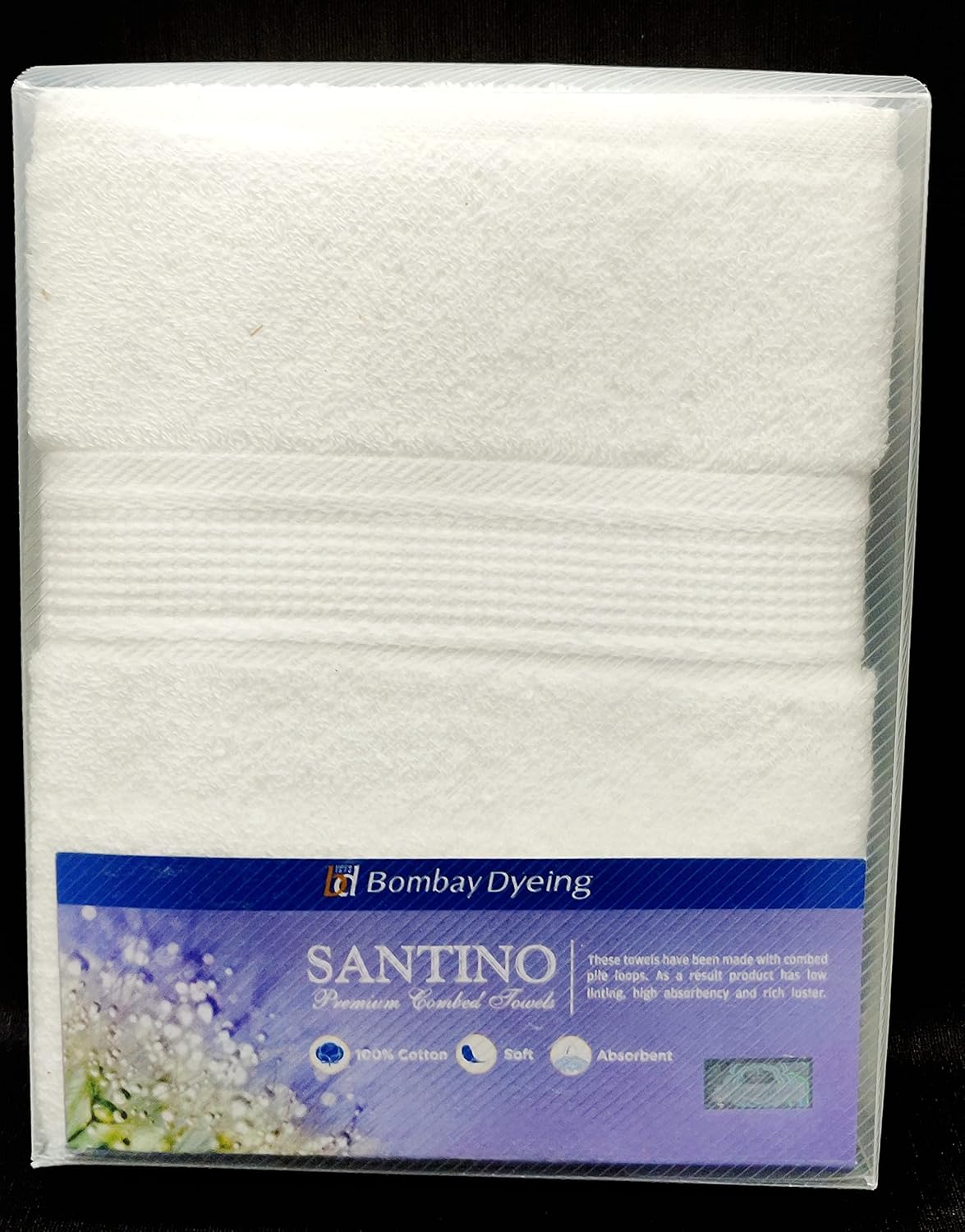 Bombay Dyeing Santino 500 Gsm Cotton Hand Towel Set - White (2 Piece)