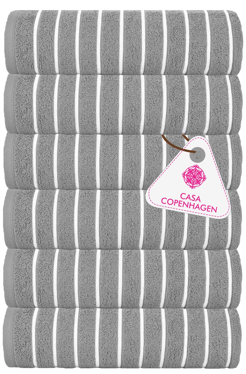 Casa Copenhagen Egyptian Cotton Ecstatic Hand Towel 740 Gsm (Pine Grey)- 6 Pcs