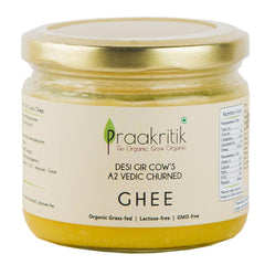 Pure Natural A2 Gir Cow Desi Ghee By Praakritik | High In Protein Fiber & Nutrients Healthy Desi Ghee Good For Laddus | (250ml) 8.4 Ounce | Jar Pack