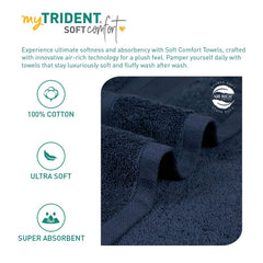 Trident Soft Comfort Air Rich 100% Cotton Bath Towels 500 Gsm | Large Size Bathroom Towels For Men/Women (Navy)