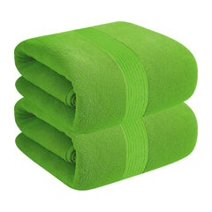 House Of Terry 100% Cotton Bath Towel 1000 Gsm | Quick Dry, Soft & Absorbent, Fade-Resistant, Skin-Friendly, For Men & Women Towel (Spring Green) - Pack Of 2