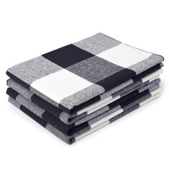 Encasa Xo Kitchen Cooking Cloth 340 Gsm | Cotton Hand Towel For Drying Dishes Highly Absorbent Cleaning & Quick Drying Of Plates | Buffalo Black Checks (Set Of 4)