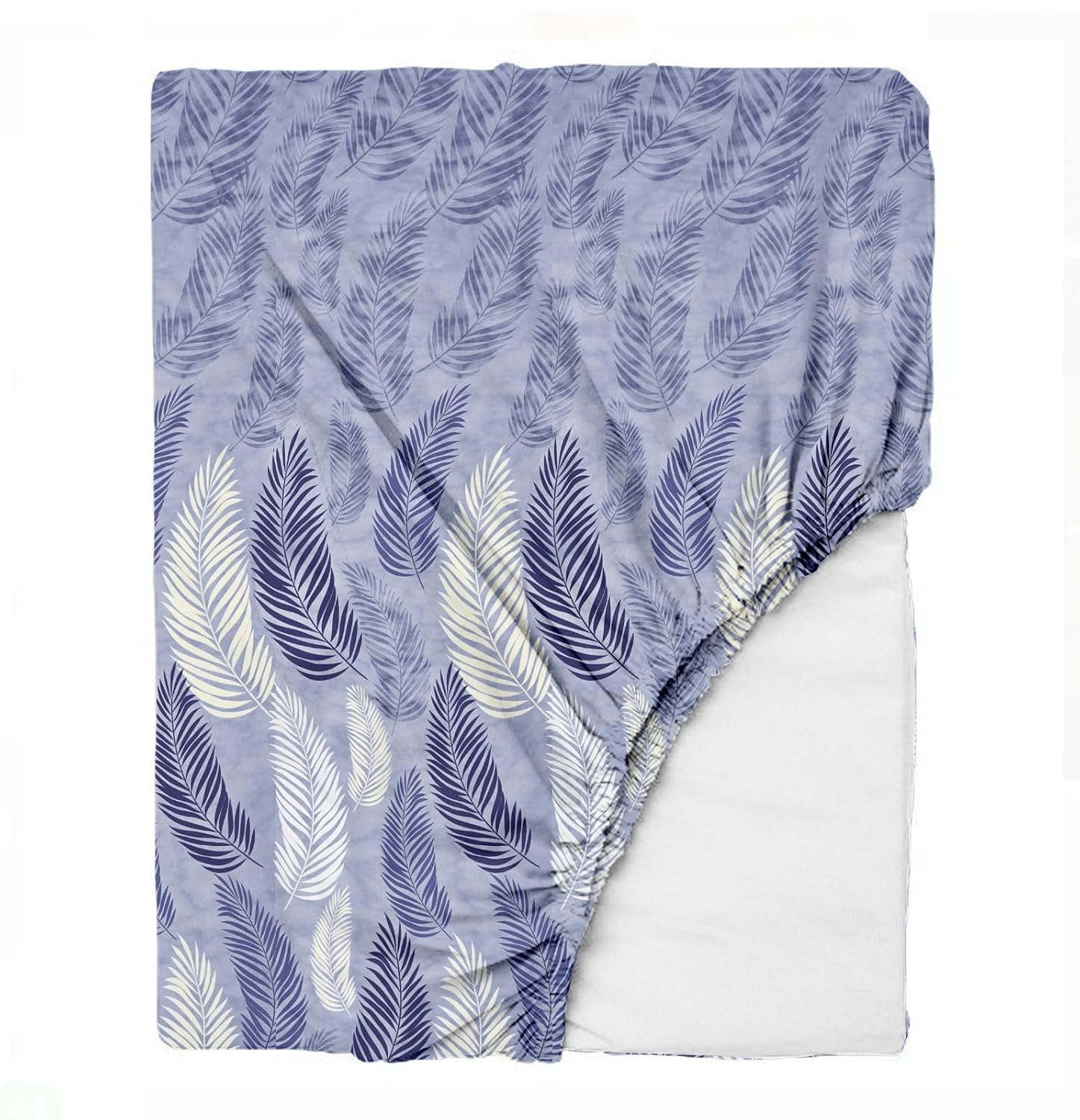 King Size Fitted Bedsheet With 2 Large Pillow Covers - 108 X 108 Inches, Petal Blue | Soft, Breathable & Durable | Wrinkle Resistant