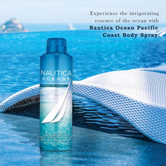 Nautica Oceans Pacific Coast Deodorizing Body Spray 170gm 6.0 Oz. Alcohol Free Formula | Men Fragrance | Long Lasting