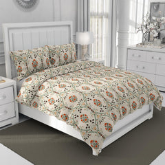 1 Double Bedsheet For King Size With 2 Large Size Pillow Covers - 108 X 108 Inches, Beige | Light Weight, Suitable For All Seasons & Easy To Wash