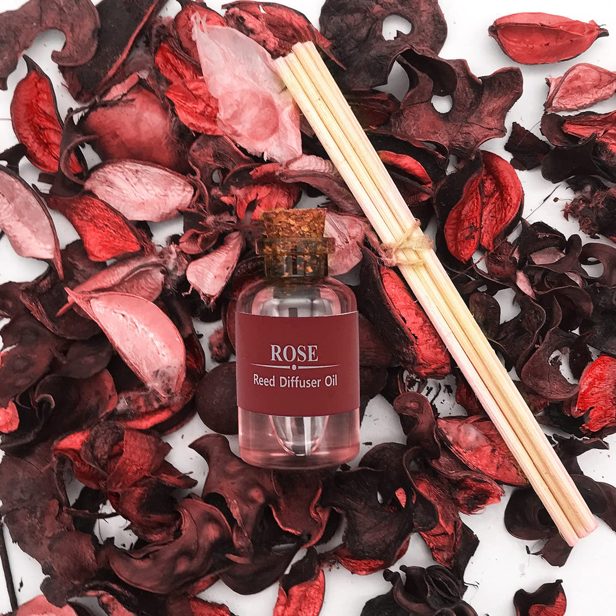 ROSE FRAGRANCE REED DIFFUSER OIL WITH REED DIFFUSER STICK FOR HOME DIFFUSER OIL