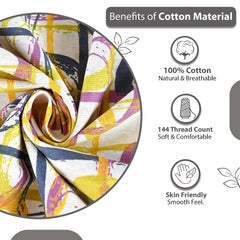 100% Cotton Single Bedsheet With 1 Matching Pillow Covers - 57 X 87 Inches, Multicolor | All Weather Comfort & Bedroom - Softness & Natural Breathability