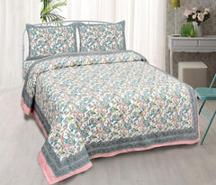 Traditional Rajasthani Design Bedsheet With 2 Pillow Covers - 90 X 108 Inches, Multicolor | Color Fade Resistant & Shrinkage Resistant For All-Season Use