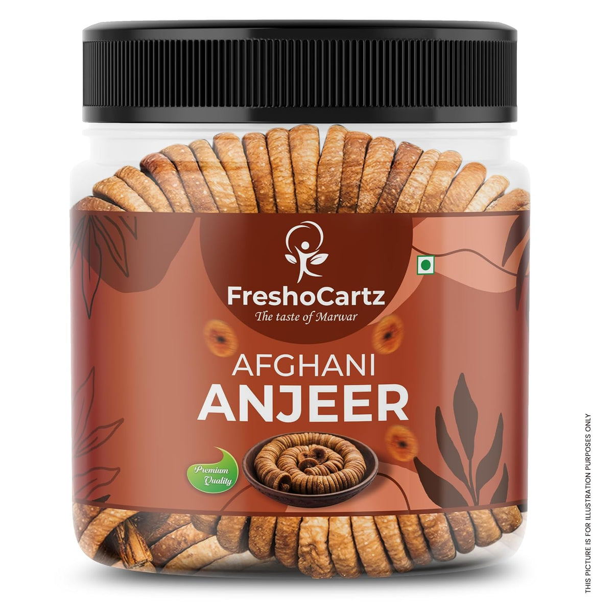 Premium Dried Anjeer Dry Fruits By FreshoCartz 250gm, | Rich Source Of Fiber & Calcium | Afghanistan Dried Figs Jar Pack | 8.8 Ounce