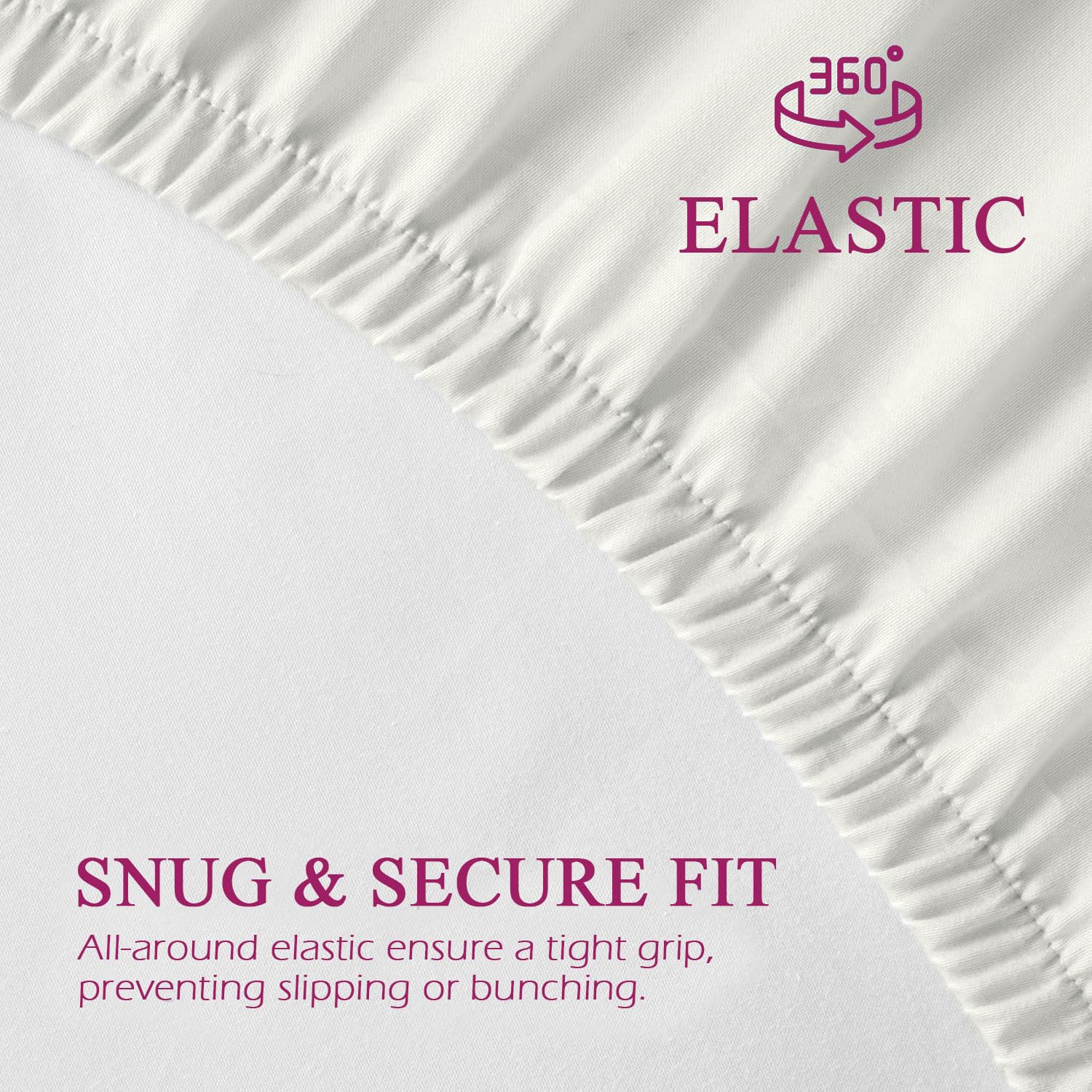 Double Bedsheet For Queen Size With 2 Pillow Cover (72 X 72 Inches, Off White) | All Round Elastic Fitted Bedsheet | Soft, Breathable, Smooth & Luxurious Feel