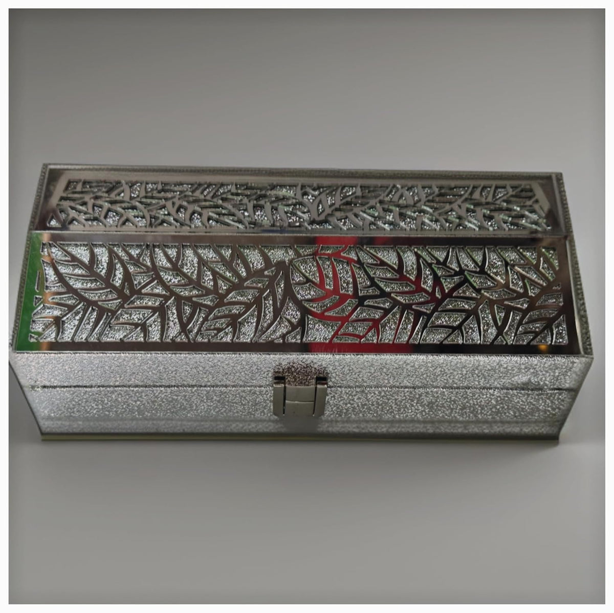 Designer Premium Mdf Wedding Box/Cash Box, Shagun Box, Decorative Box, Money Box, Gaddi Box 20 X 9 X 4cm, Colour - Golden, Style - Silver Laser Cut