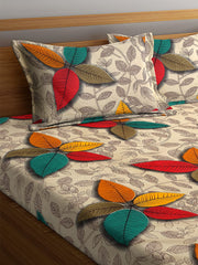 Double Bedsheet With 2 King Size Pillow Covers - 72 X 78 Inches, Multicolor | Natural Resistance To Shrinkage & Wrinkles | Stylish & Unique Design