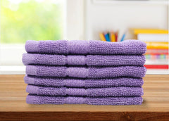 Caslino Small Cotton Face Towels 600 Gsm | Soft & Absorbent Towel For Women & Men - Purple (Pack Of 6)
