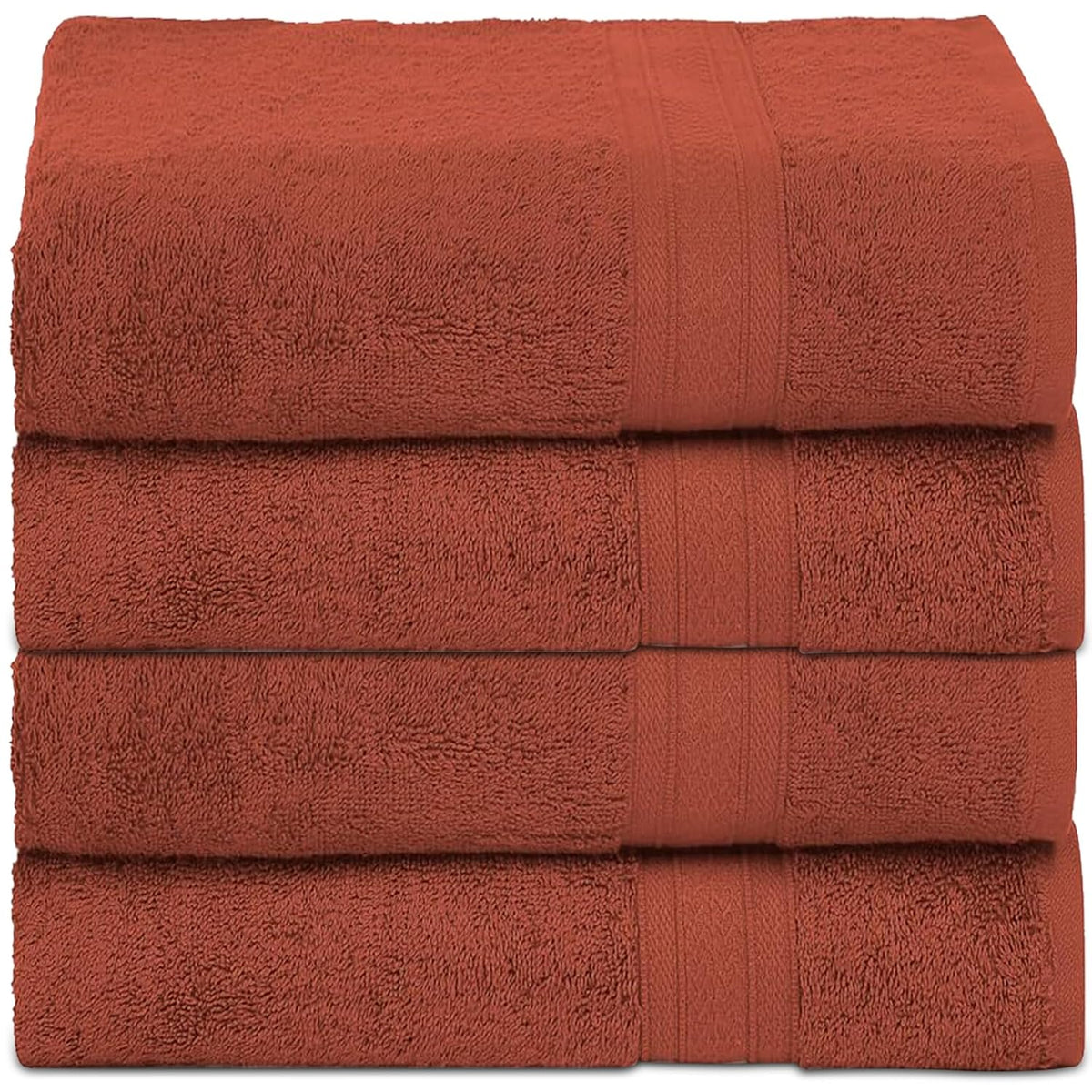 Ambra Linens Highly Absorbent Towels Set 500 Gsm | 100% Cotton Soft And Plush All Seasons Use, Large Everyday Use, Durable | 4 Pcs Hand Towel Set (Dark Rust)