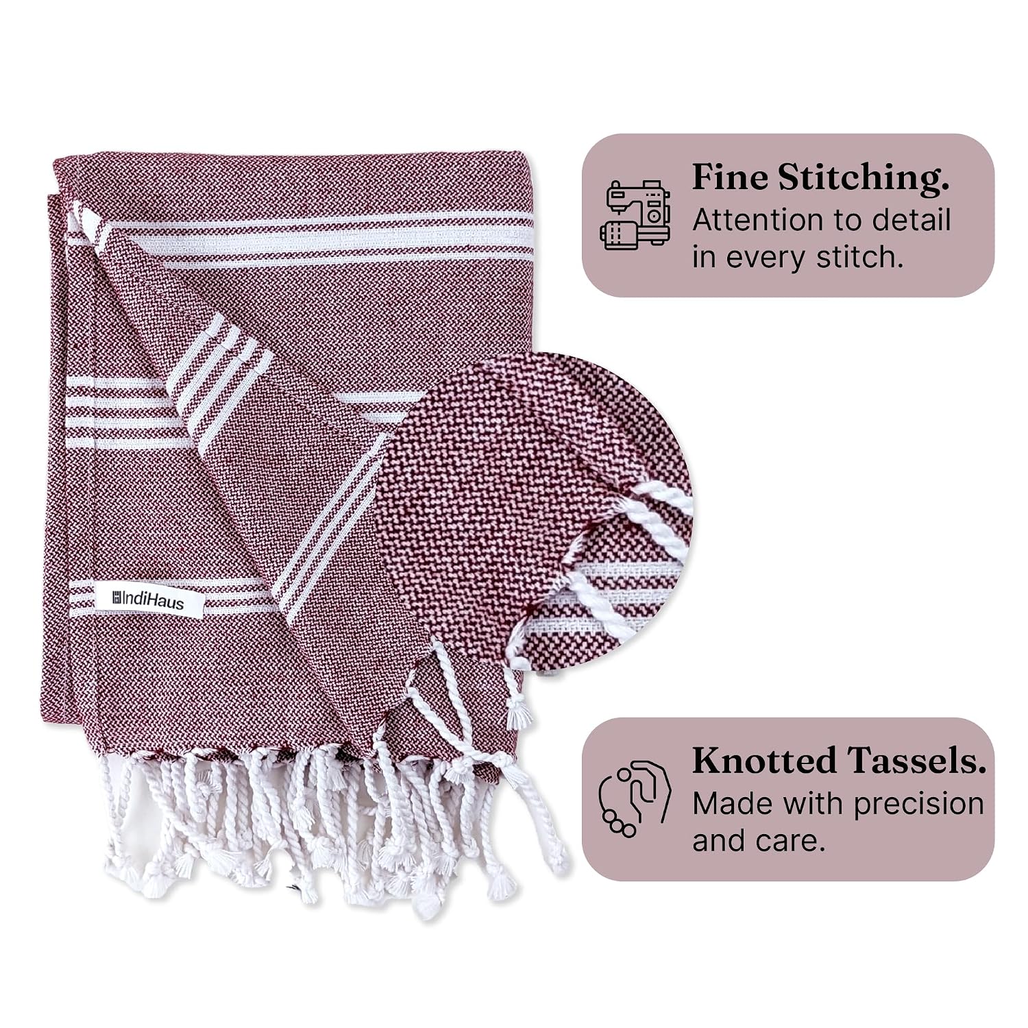 Indihaus Premium Large Cotton Bath Towels 380 Gsm | Soft, Absorbent & Comfortable Large Size Bath Towels | Set Of 2 (Serene Beige & Earthy Crimson)