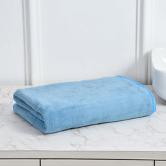 Cotton Bolls Microfiber Large Bath Towel 800 Gsm | Quick Dry Super Soft Higly Absorbent Lint Free Bath Towel For Men & Women, Travel, Gym, Beach, Pool, Yoga (Aqua)