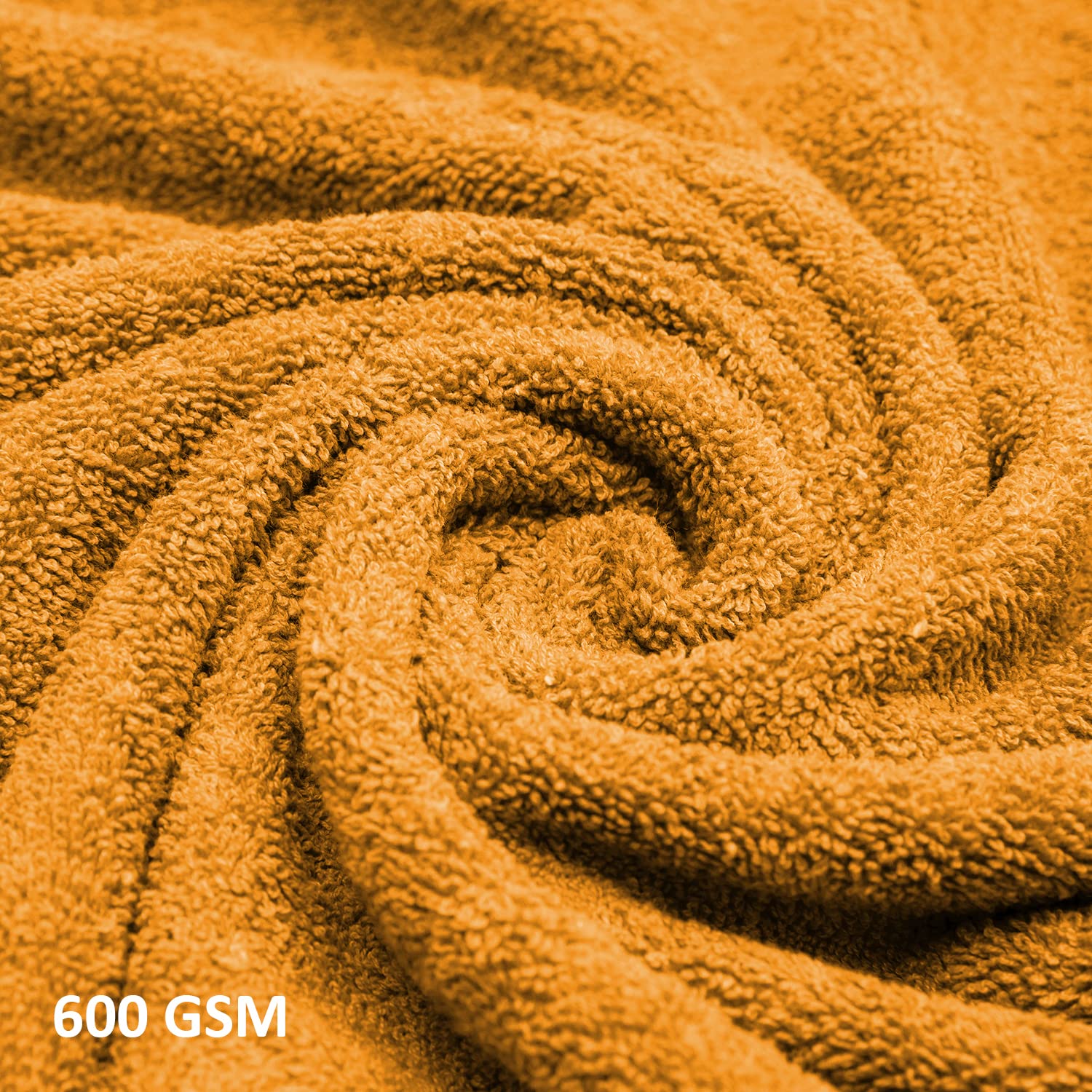 Hokipo 100% Cotton Bath Towels 600 Gsm | Extra Soft & Absorbent Large Size Towel For Men & Women - Yellow (In-624)