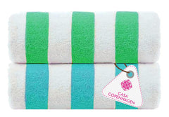 Casa Copenhagen Cabana Beach Xl Bath Towels 1.5kg (Duskyteal- Green) - Pack Of 2