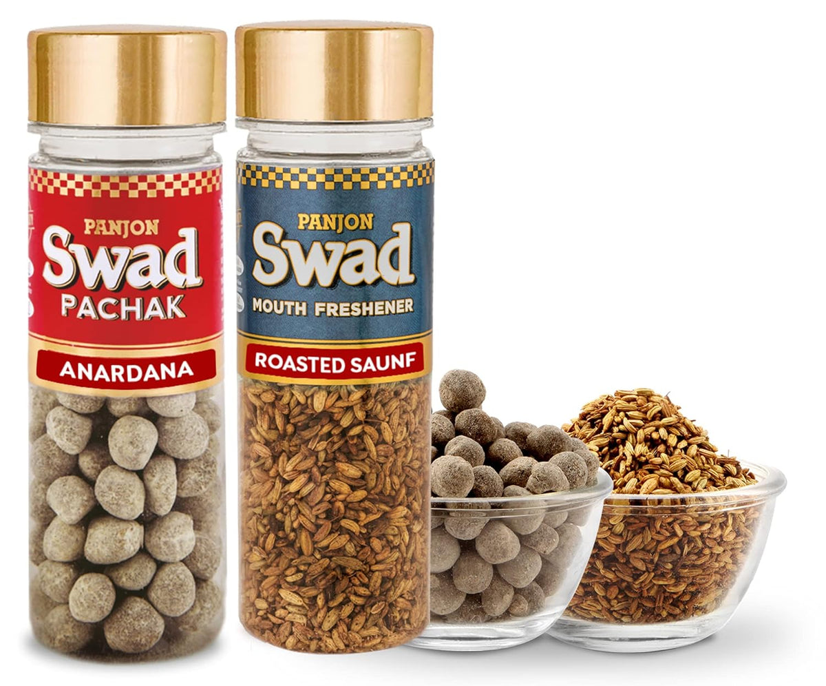 Panjon Swad Pachak Anardana & Mukhwas Roasted Saunf 380gm (190gm *2 Bottle)