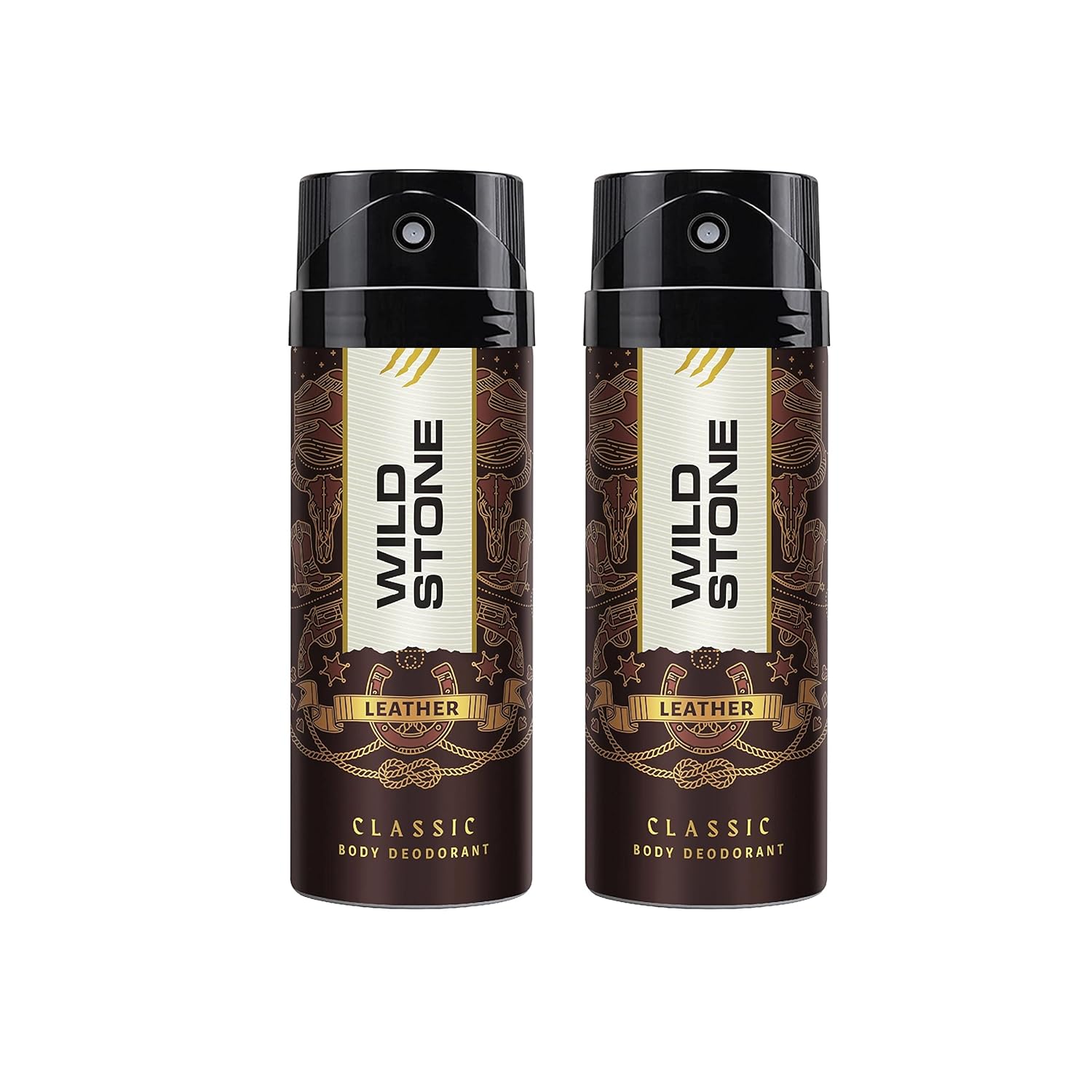 Wild Stone Classic Leather Body Spray Men Deodorant 450ml 15.2 Fl.oz. | Perfect Gift For Bestfriend | Pack Of 2