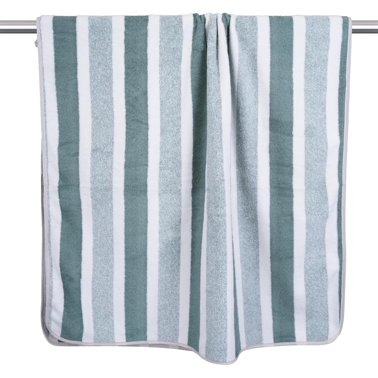 Black Gold The Finer Touch Microfiber Hand Towel 500 Gsm | Soft & Quick Dry, Super Absorbent, Lightweight Towel (Green & White) - Pack 0f 2